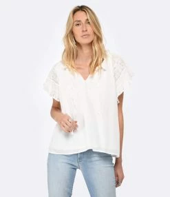 Vanessa Bruno Blouse Ava Coton Blanc -Majestic Filatures shop vbrun look20230111 249