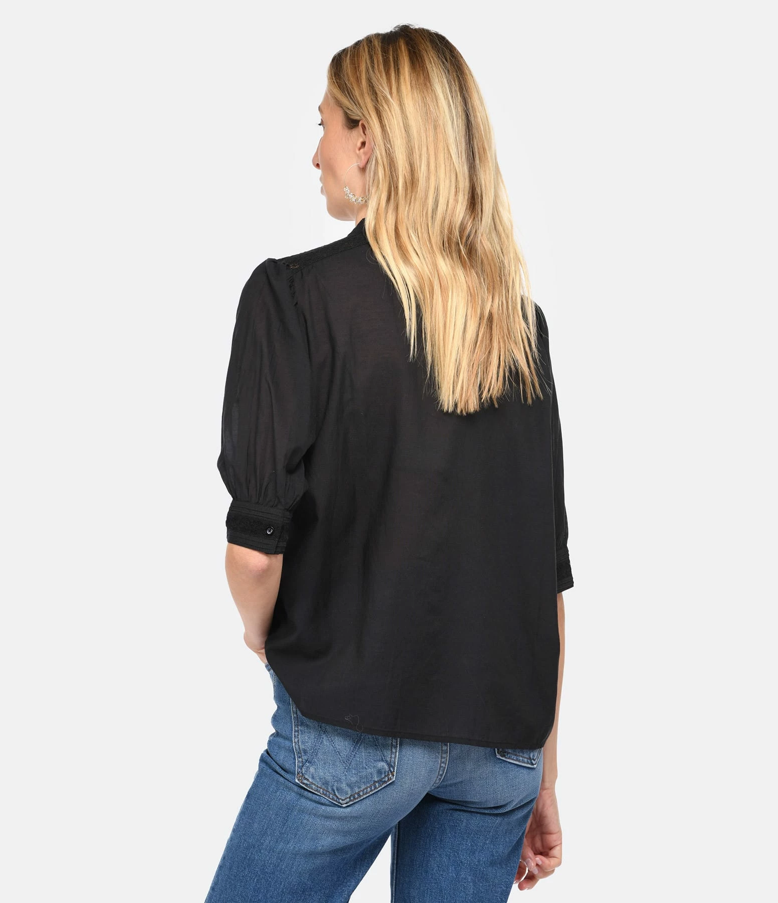 Vanessa Bruno Blouse Arsene Coton Noir 4 Vanessa Bruno Blouse Arsene Coton Noir – Image 4