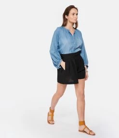 Vanessa Bruno Short Aleck Noir -Majestic Filatures shop vbrun look20230126 465