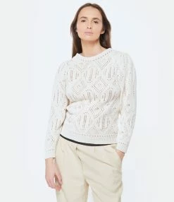 Vanessa Bruno Pull Arlene Coton Écru -Majestic Filatures shop vbrun look20230131 224