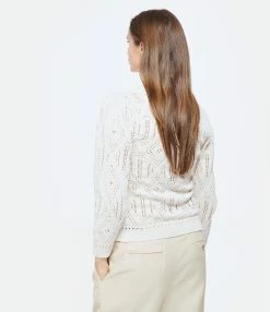 Vanessa Bruno Pull Arlene Coton Écru -Majestic Filatures shop vbrun look20230131 225