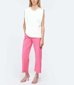 Vanessa Bruno Tee-shirt Amandine Coton Écru -Majestic Filatures shop vbrun look20230214 138