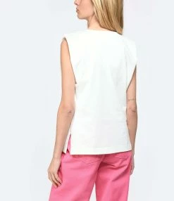 Vanessa Bruno Tee-shirt Amandine Coton Écru -Majestic Filatures shop vbrun look20230214 141