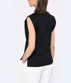 Vanessa Bruno Tee-shirt Amandine Coton Noir -Majestic Filatures shop vbrun look20230223 339