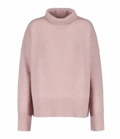 Vanessa Bruno Pull Col Roulé Malo Laine Rose Poudré