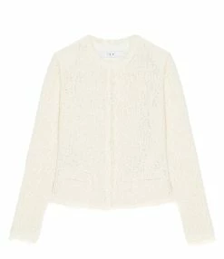 IRO Veste Shavani Coton Maille Écru