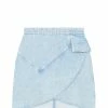 IRO Jupe Eija Coton Denim Bleu Clair