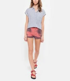 XIRENA Chemise Wess Coton Rayures Pacific -Majestic Filatures shop xiren look20200305 161