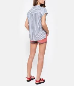 XIRENA Chemise Wess Coton Rayures Pacific -Majestic Filatures shop xiren look20200305 167