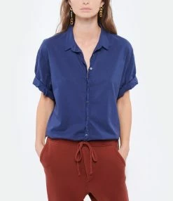 XIRENA Chemise Channing Coton Bleu Navy 8 XIRENA Chemise Channing Coton Bleu Navy -Majestic Filatures shop xiren look20211012 312