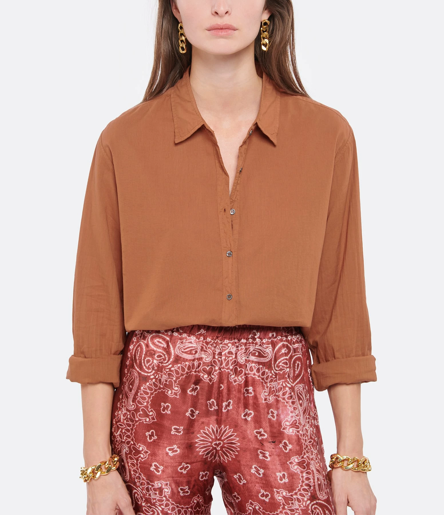 XIRENA Chemise Beau Coton Rouille 3 XIRENA Chemise Beau Coton Rouille – Image 3