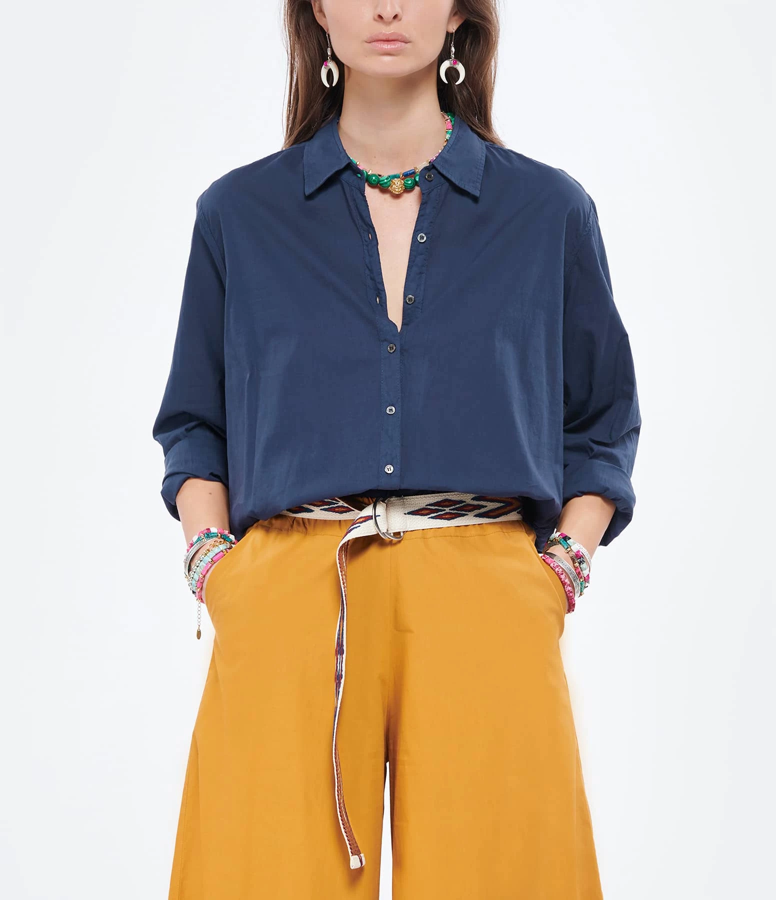 XIRENA Chemise Beau Coton Bleu Navy 3 XIRENA Chemise Beau Coton Bleu Navy – Image 3