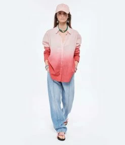 XIRENA Chemise Beau Ombre Coton Rouge -Majestic Filatures shop xiren look20220119 61