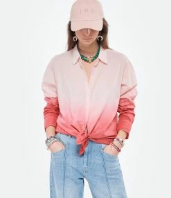 XIRENA Chemise Beau Ombre Coton Rouge -Majestic Filatures shop xiren look20220119 64
