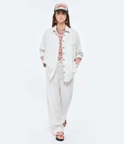 XIRENA Chemise Travis Soie Ivoire -Majestic Filatures shop xiren look20220125 213