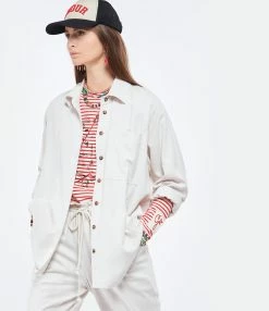 XIRENA Chemise Travis Soie Ivoire -Majestic Filatures shop xiren look20220125 215