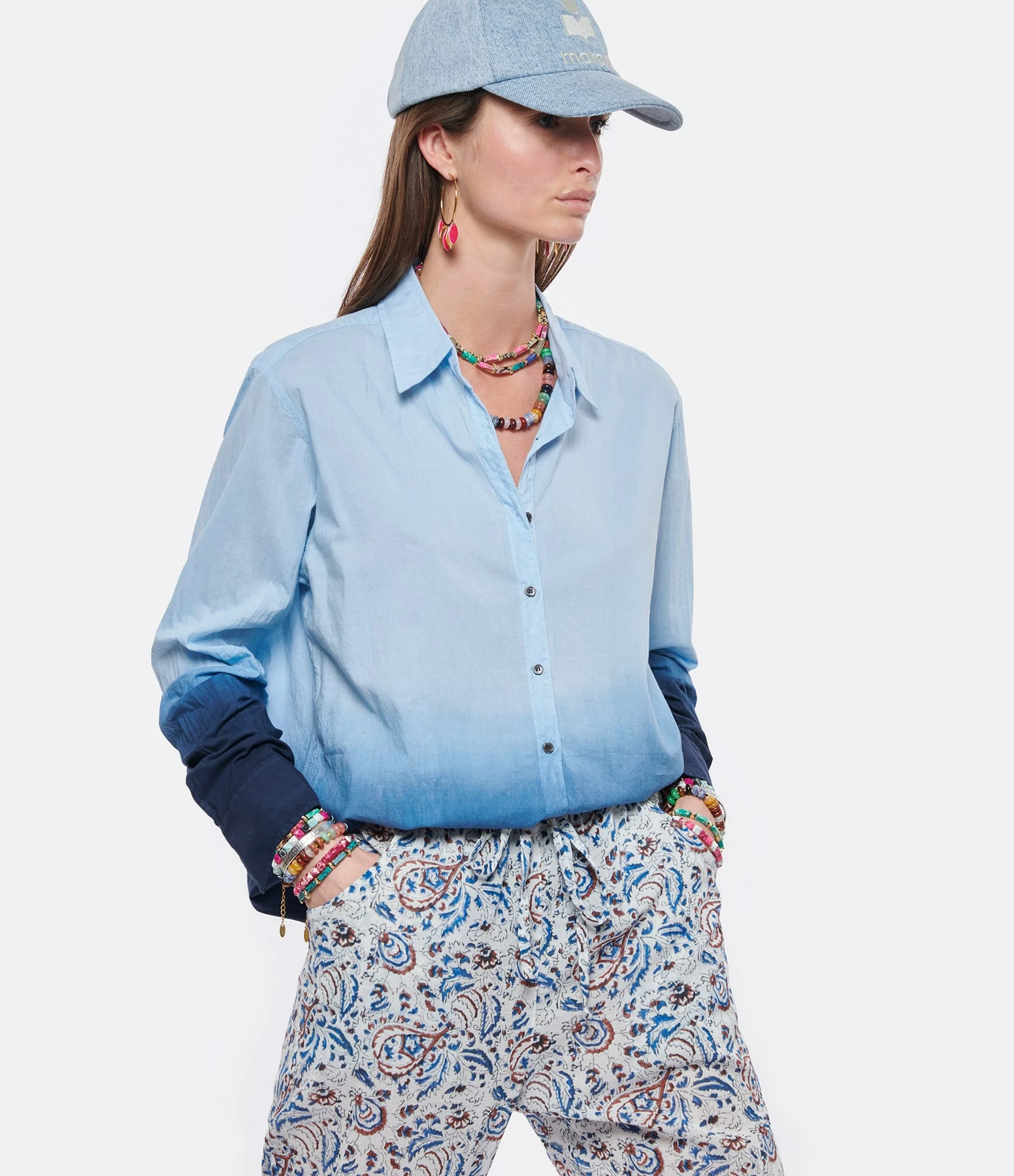 XIRENA Chemise Beau Ombre Coton Bleu 3 XIRENA Chemise Beau Ombre Coton Bleu – Image 3