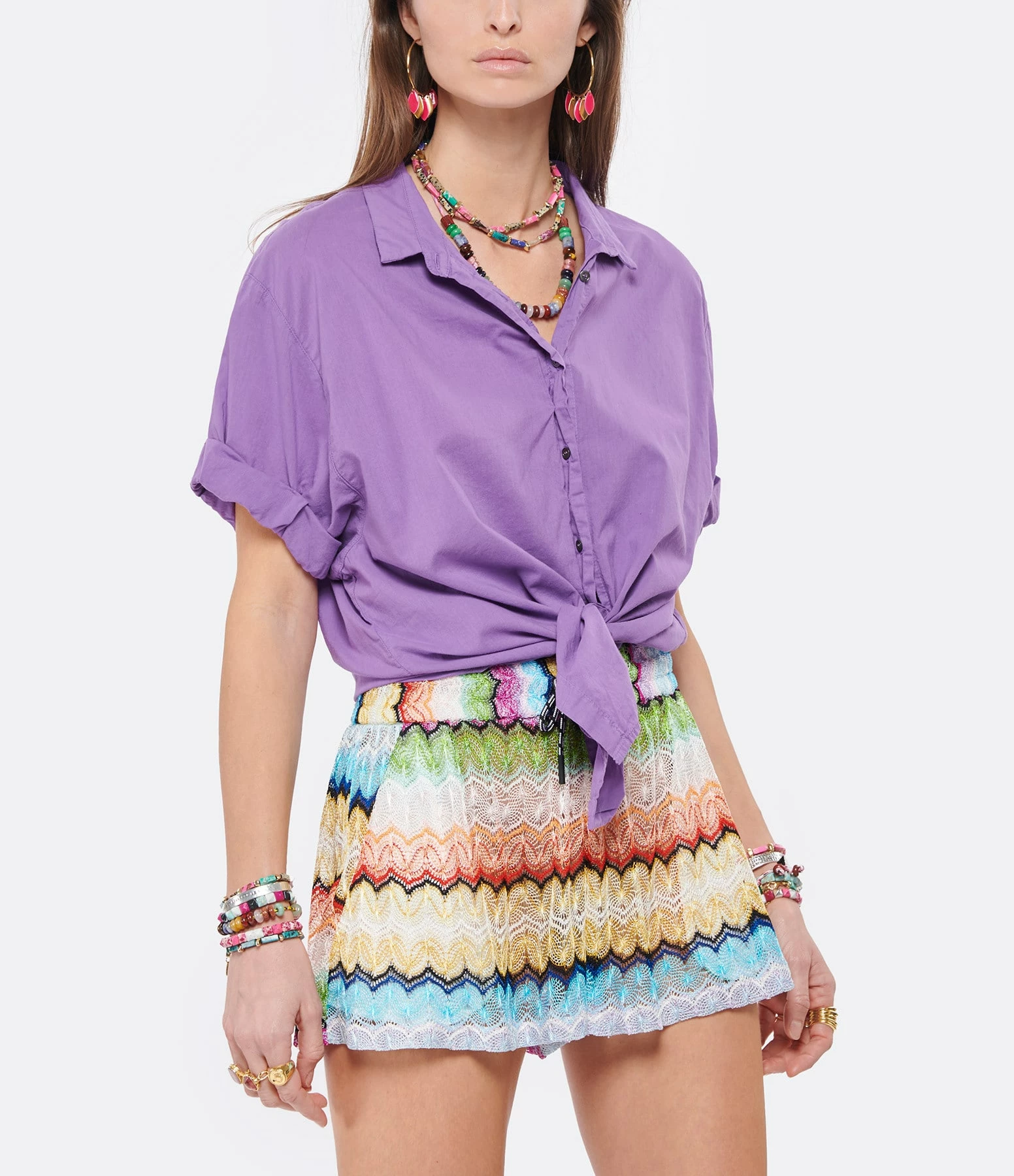 XIRENA Chemise Channing Coton Violet 3 XIRENA Chemise Channing Coton Violet – Image 3