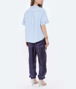 XIRENA Blouse Chayse Coton Bleu -Majestic Filatures shop xiren look20220323 87