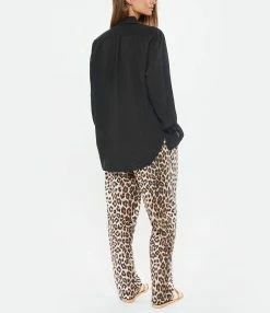 XIRENA Chemise Beau Coton Noir -Majestic Filatures shop xiren look20220608 45