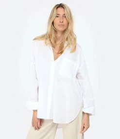 XIRENA Chemise Sydney Coton Blanc -Majestic Filatures shop xiren look20230117 113