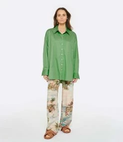 XIRENA Chemise Sydney Coton Vert -Majestic Filatures shop xiren look20230118 141