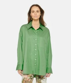 XIRENA Chemise Sydney Coton Vert -Majestic Filatures shop xiren look20230118 142