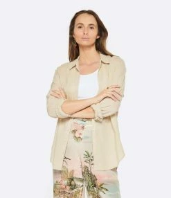 XIRENA Chemise Beau Coton Beige -Majestic Filatures shop xiren look20230118 149