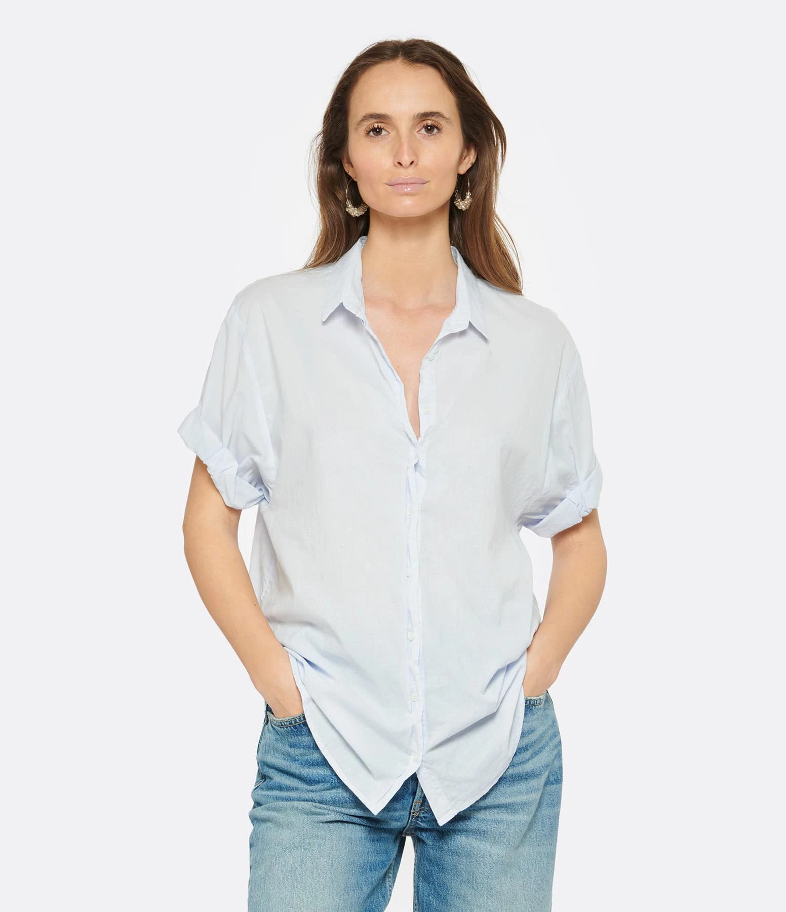 XIRENA Chemise Channing Coton Bleu Ciel 3 XIRENA Chemise Channing Coton Bleu Ciel – Image 3