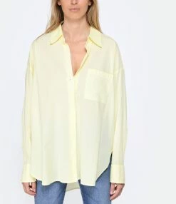 XIRENA Chemise Sydney Coton Jaune -Majestic Filatures shop xiren look20230215 17