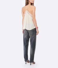 Zadig & Voltaire Top Caraco Christy Soie Écru -Majestic Filatures shop zadig look20211228 497