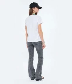 Zadig & Voltaire Tee-shirt Zoe ZV Address Coton Blanc -Majestic Filatures shop zadig look20220119 152