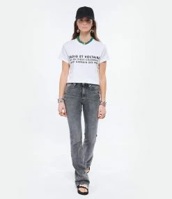 Zadig & Voltaire Tee-shirt Zoe ZV Address Coton Blanc -Majestic Filatures shop zadig look20220119 153