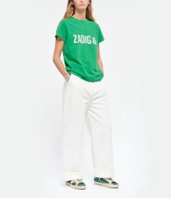 Zadig & Voltaire Tee-shirt Zoe ZV Coton Vert Garden -Majestic Filatures shop zadig look20220810 98
