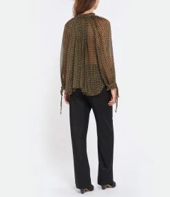 Zadig & Voltaire Blouse Tocade Mousseline Lurex Kaki 9 Zadig & Voltaire Blouse Tocade Mousseline Lurex Kaki -Majestic Filatures shop zadig look20220831 339