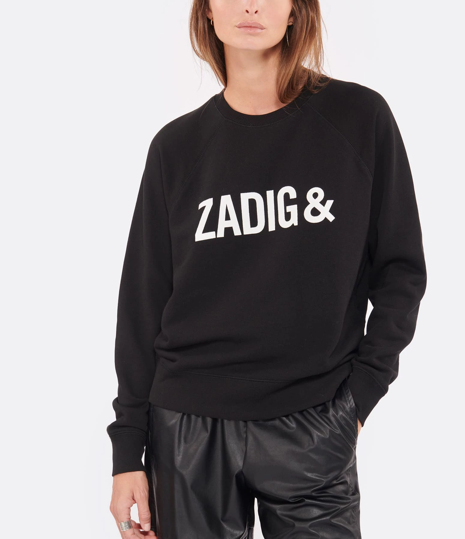 Zadig & Voltaire Sweatshirt Upper ZV Coton Noir 3 Zadig & Voltaire Sweatshirt Upper ZV Coton Noir – Image 3