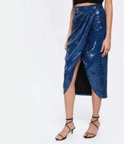 Zadig & Voltaire Jupe Longue Jamelia Sequins Azur -Majestic Filatures shop zadig look20221214 636