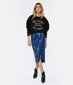 Zadig & Voltaire Sweatshirt Upper Blason Coton Noir -Majestic Filatures shop zadig look20221214 651 1