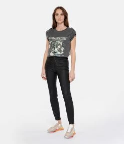 Zadig & Voltaire Tee-shirt Donate Guitare Coton Carbone -Majestic Filatures shop zadig look20221222 299