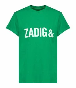 Zadig & Voltaire Tee-shirt Zoe ZV Coton Vert Garden