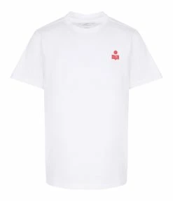 MARANT ÉTOILE Tee-shirt Zewel Coton Organique Blanc Framboise