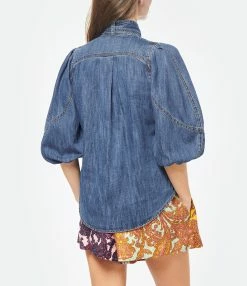 Zimmermann Chemise Tiggy Denim Bleu -Majestic Filatures shop zimme look20221110 212