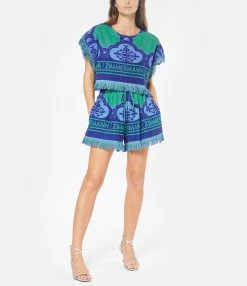 Zimmermann Top Tiggy Éponge Bleu Vert -Majestic Filatures shop zimme look20221110 229