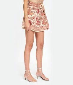 Zimmermann Short Vitali Lin Fleuri Sépia -Majestic Filatures shop zimme look20221129 374