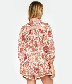 Zimmermann Chemise Vitali Fleuri Sépia -Majestic Filatures shop zimme look20221129 379